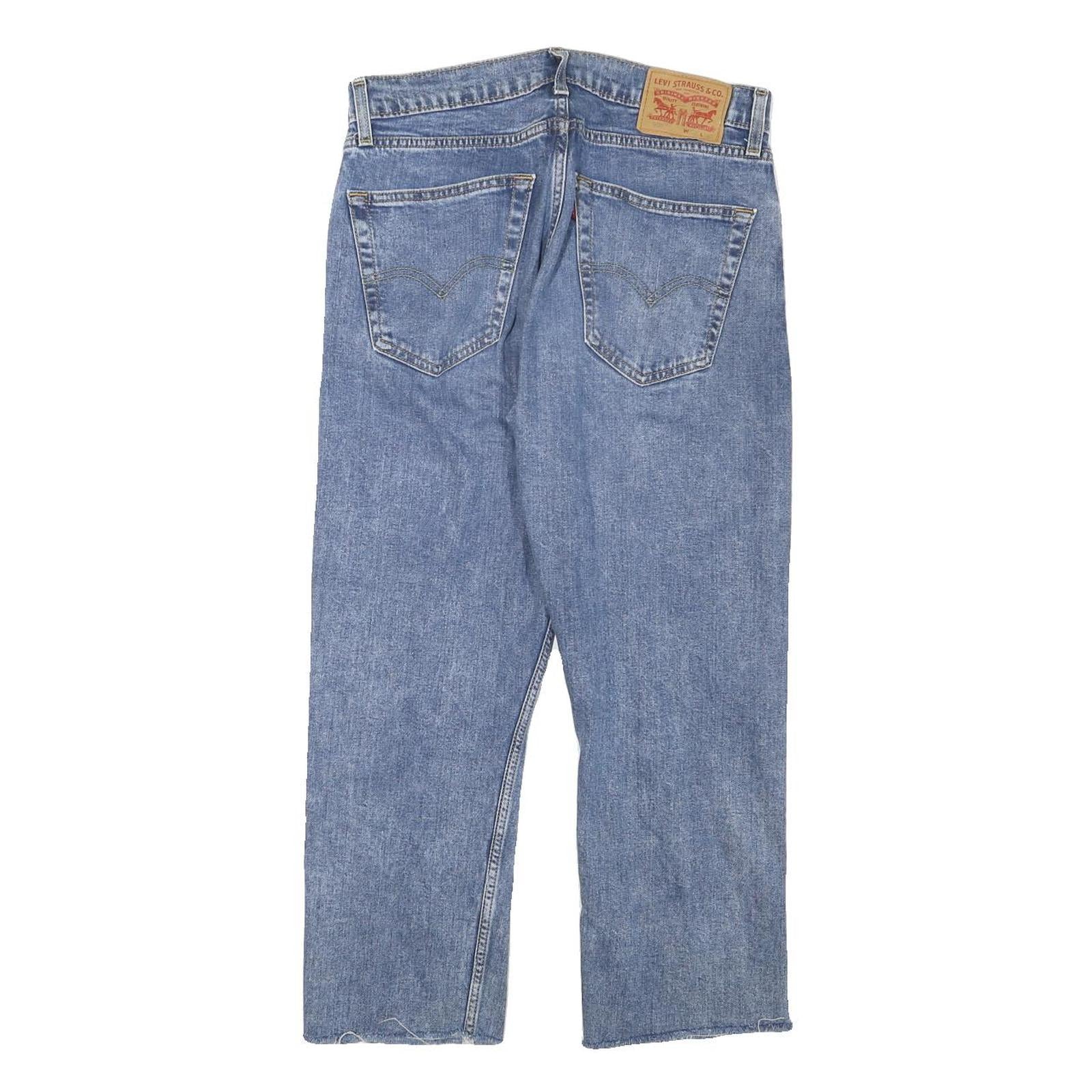 LEVI'S 505 Mens Jeans Blue Regular Straight Denim Medium W30 L23 Classic Style