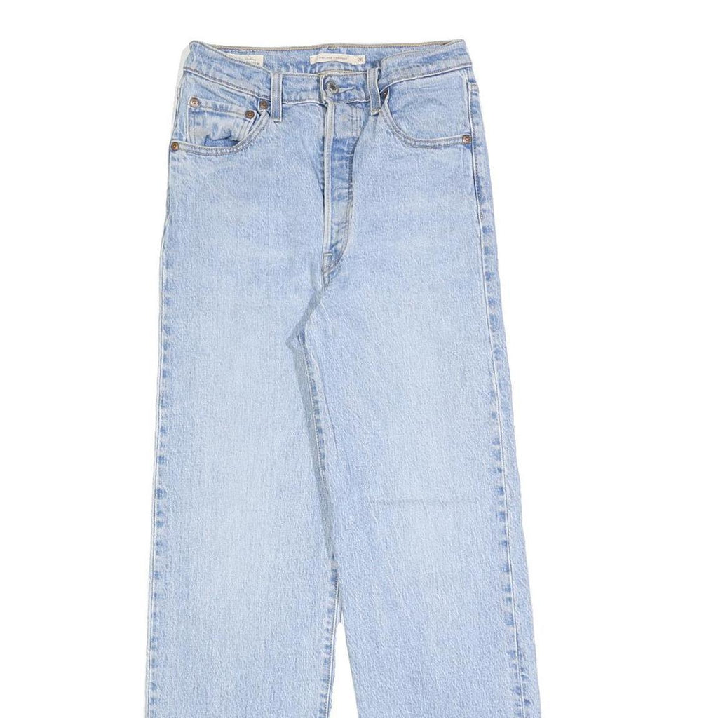 LEVI'S Womens Regular Fit Straight Leg Denim Light Blue Cotton Blend Button W26