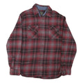 JACHS Mens Red Grey Plaid Cotton Blend Shirt M Casual Long Sleeve