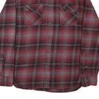 JACHS Mens Red Grey Plaid Cotton Blend Shirt M Casual Long Sleeve