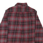 JACHS Mens Red Grey Plaid Cotton Blend Shirt M Casual Long Sleeve