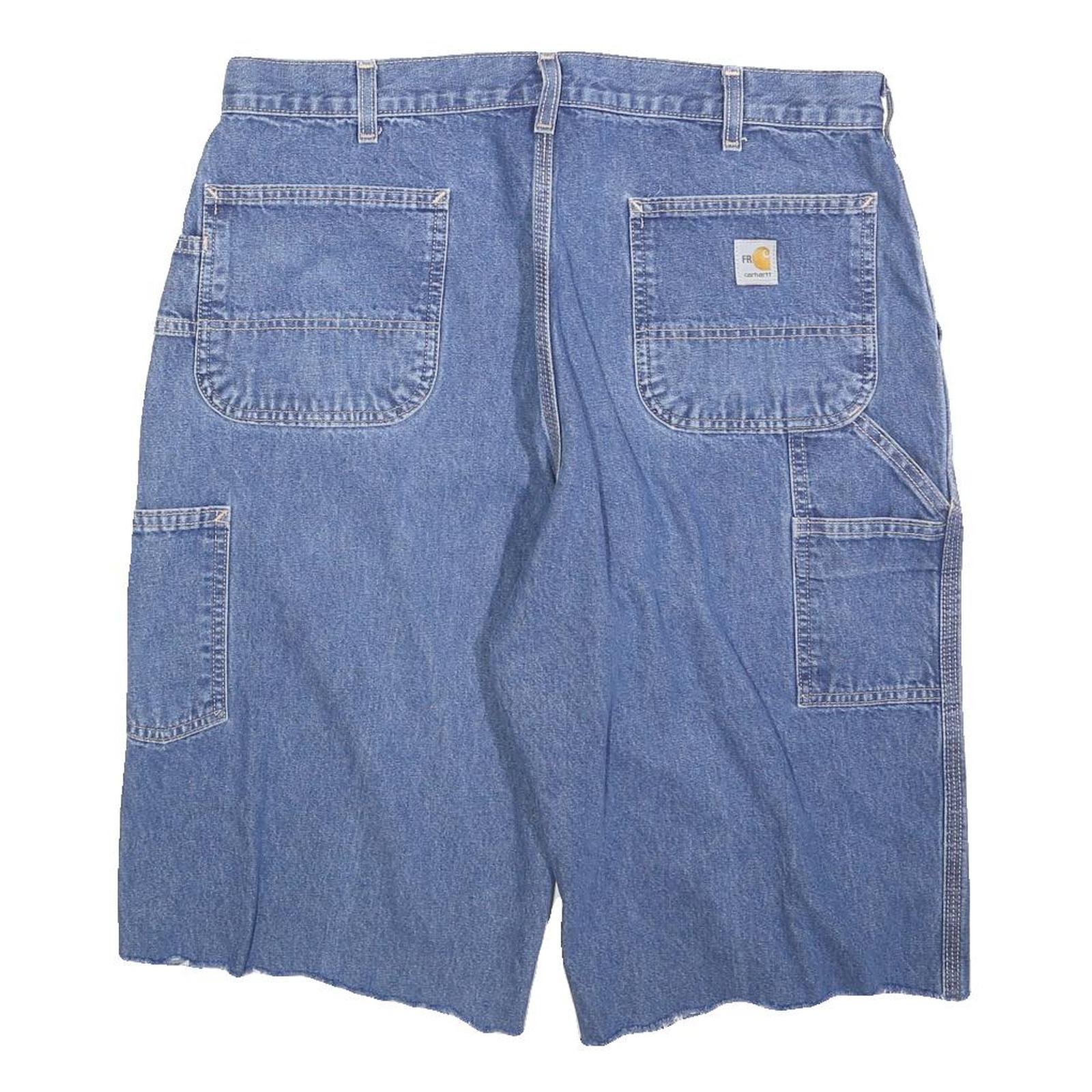 CARHARTT Mens Denim Blue Casual Shorts XL W38 Workwear Pockets Rugged