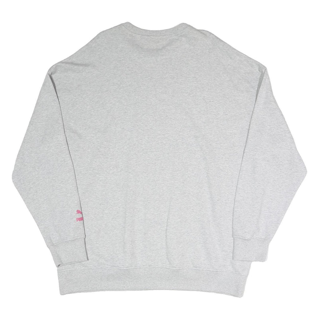 PUMA Womens Grey Sweatshirt Crew Neck XL Cotton Blend Casual Logo Printed