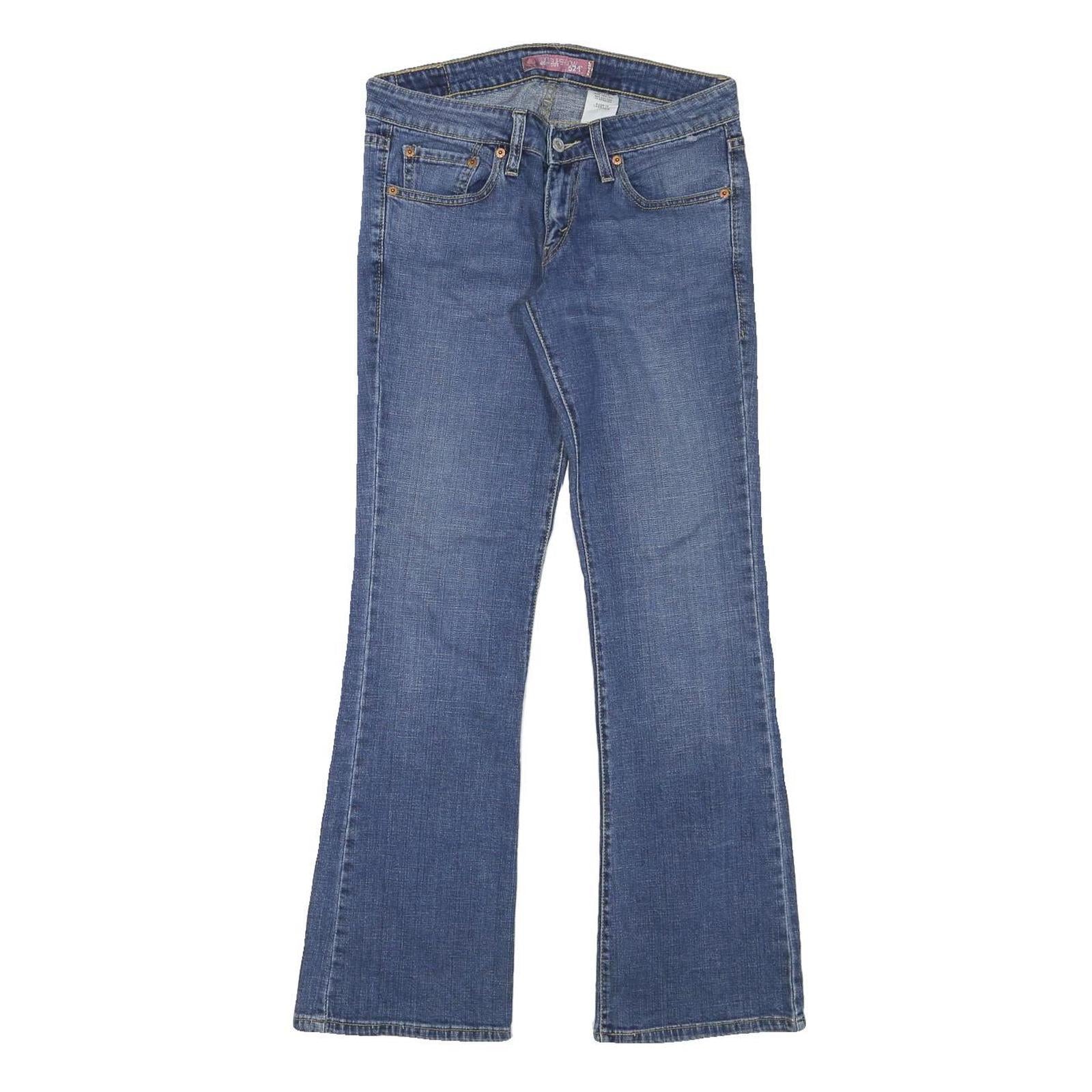 LEVI'S Womens Blue Regular Flared Denim Medium W28 L29 Classic Cotton Blend Zip