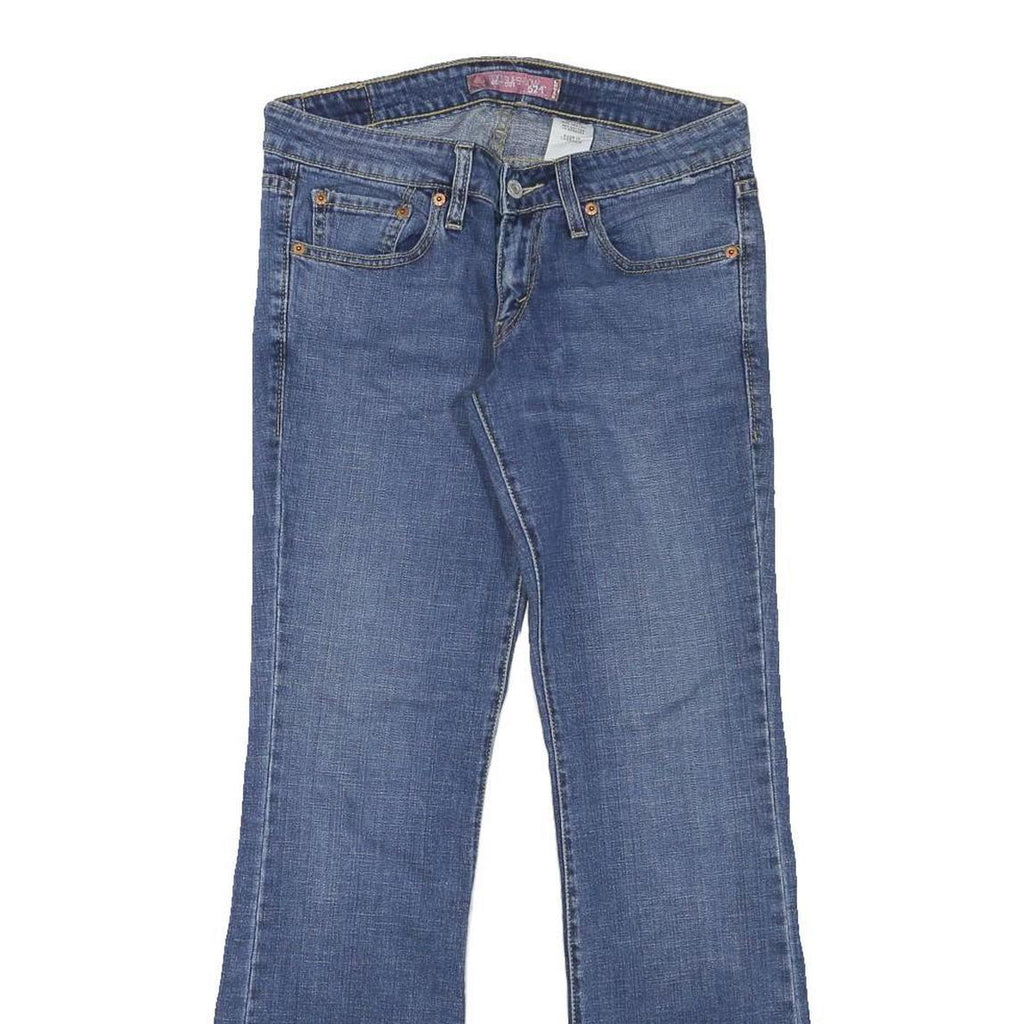 LEVI'S Womens Blue Regular Flared Denim Medium W28 L29 Classic Cotton Blend Zip