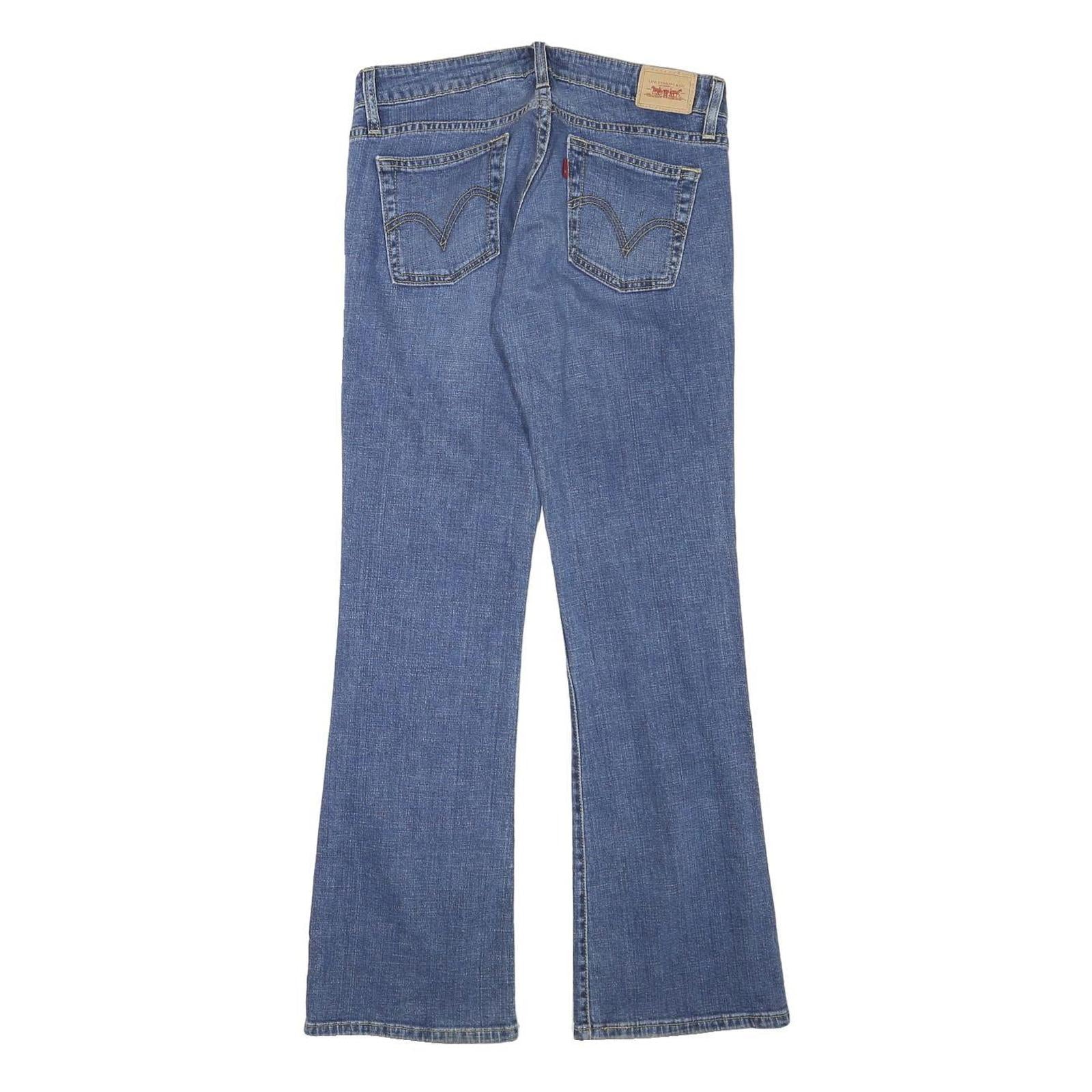 LEVI'S Womens Blue Regular Flared Denim Medium W28 L29 Classic Cotton Blend Zip