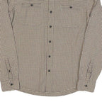 LEVI'S Mens Brown & Cream Checked Cotton Blend Shirt M Casual Long Sleeve Button
