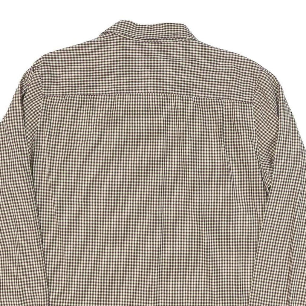 LEVI'S Mens Brown & Cream Checked Cotton Blend Shirt M Casual Long Sleeve Button