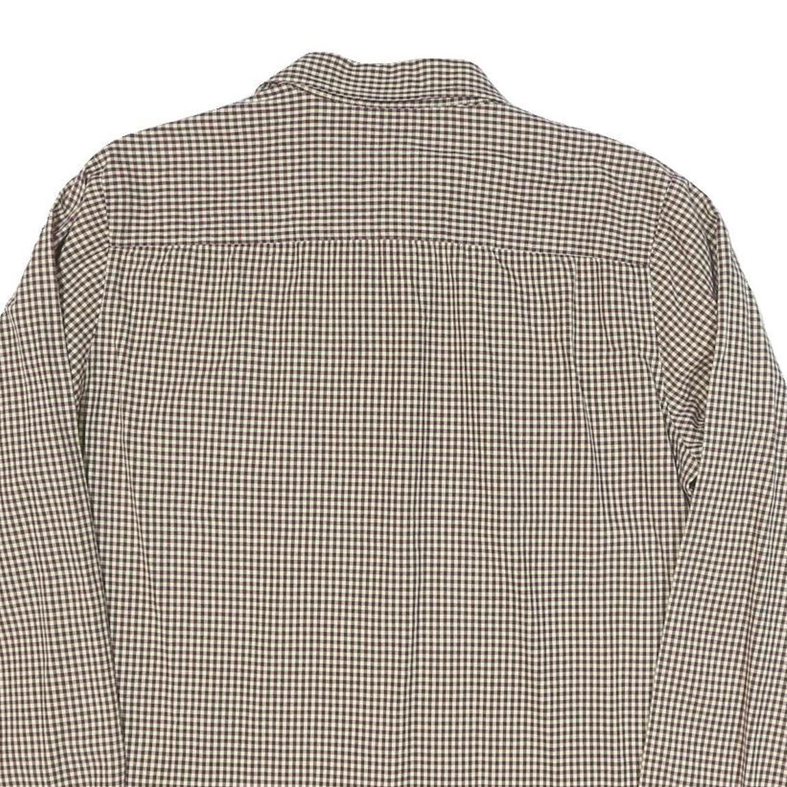 LEVI'S Mens Brown & Cream Checked Cotton Blend Shirt M Casual Long Sleeve Button