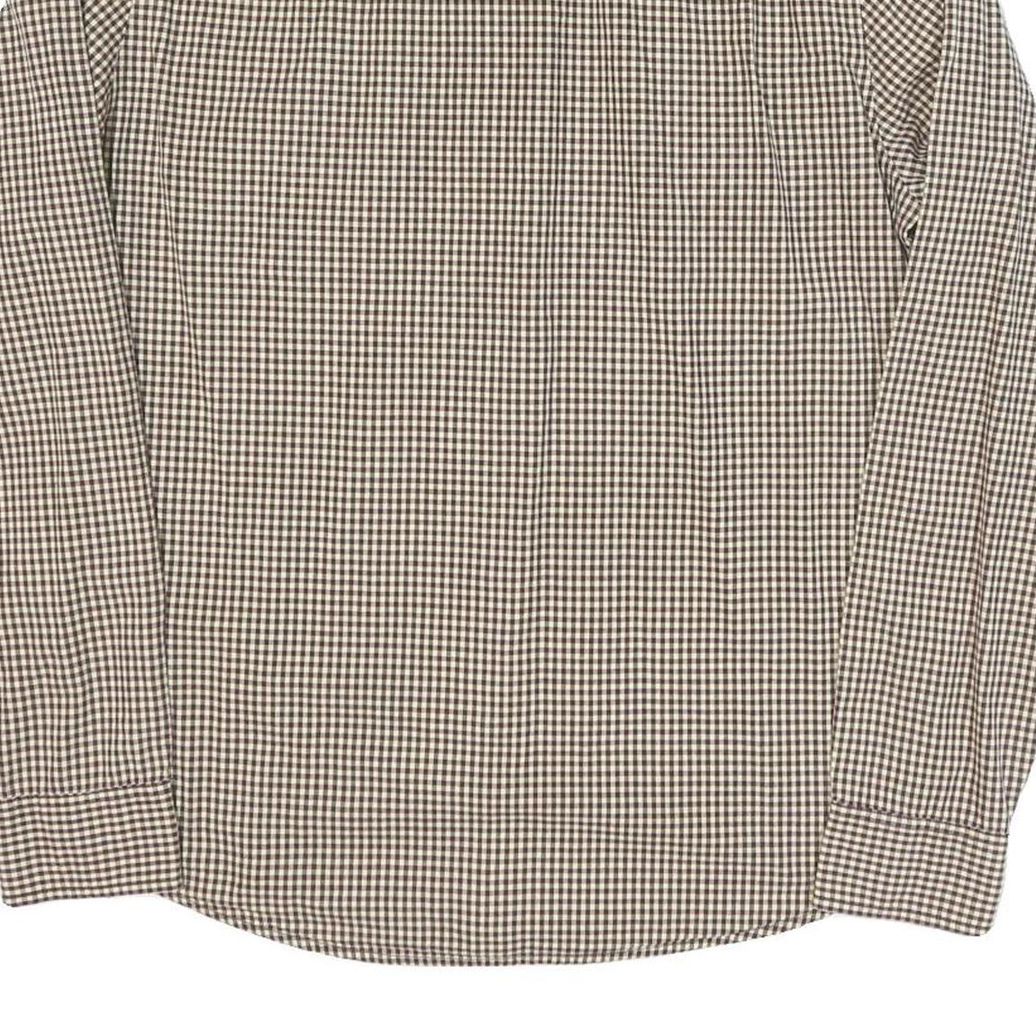 LEVI'S Mens Brown & Cream Checked Cotton Blend Shirt M Casual Long Sleeve Button