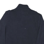 NAUTICA Mens Navy Cotton Blend Plain Pullover Quarter Zip Jumper L Casual