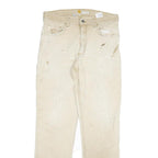 CARHARTT Mens Jeans Beige Regular Relaxed Denim W33 L34 Durable Workwear Zip