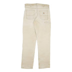 CARHARTT Mens Jeans Beige Regular Relaxed Denim W33 L34 Durable Workwear Zip