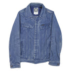G-STAR Womens Blue Cotton Blend Denim Jacket M Button Closure Classic Fit