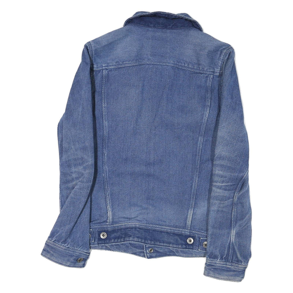 G-STAR Womens Blue Cotton Blend Denim Jacket M Button Closure Classic Fit