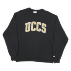 CHAMPION Mens Black UCCS Crew Neck L Cotton Blend Sweatshirt Pullover