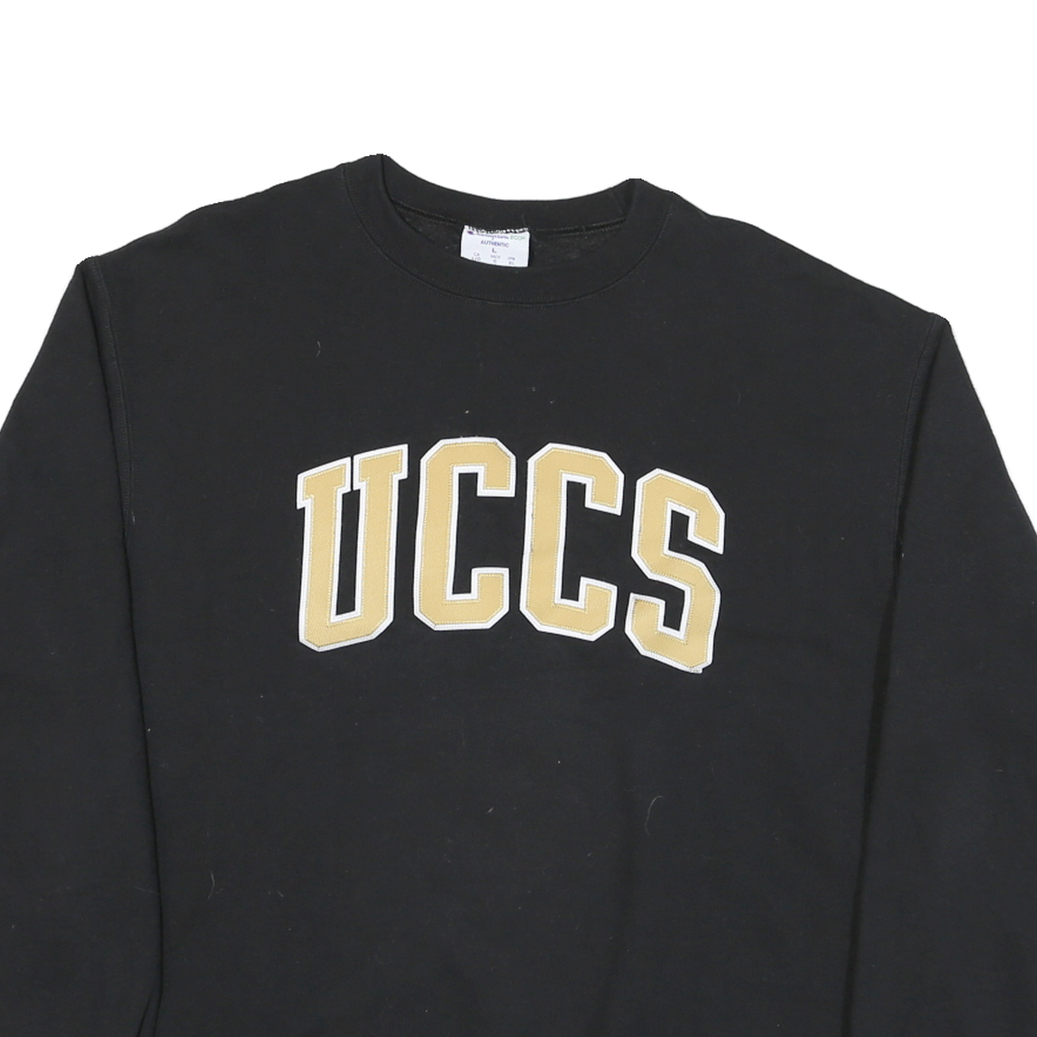 CHAMPION Mens Black UCCS Crew Neck L Cotton Blend Sweatshirt Pullover