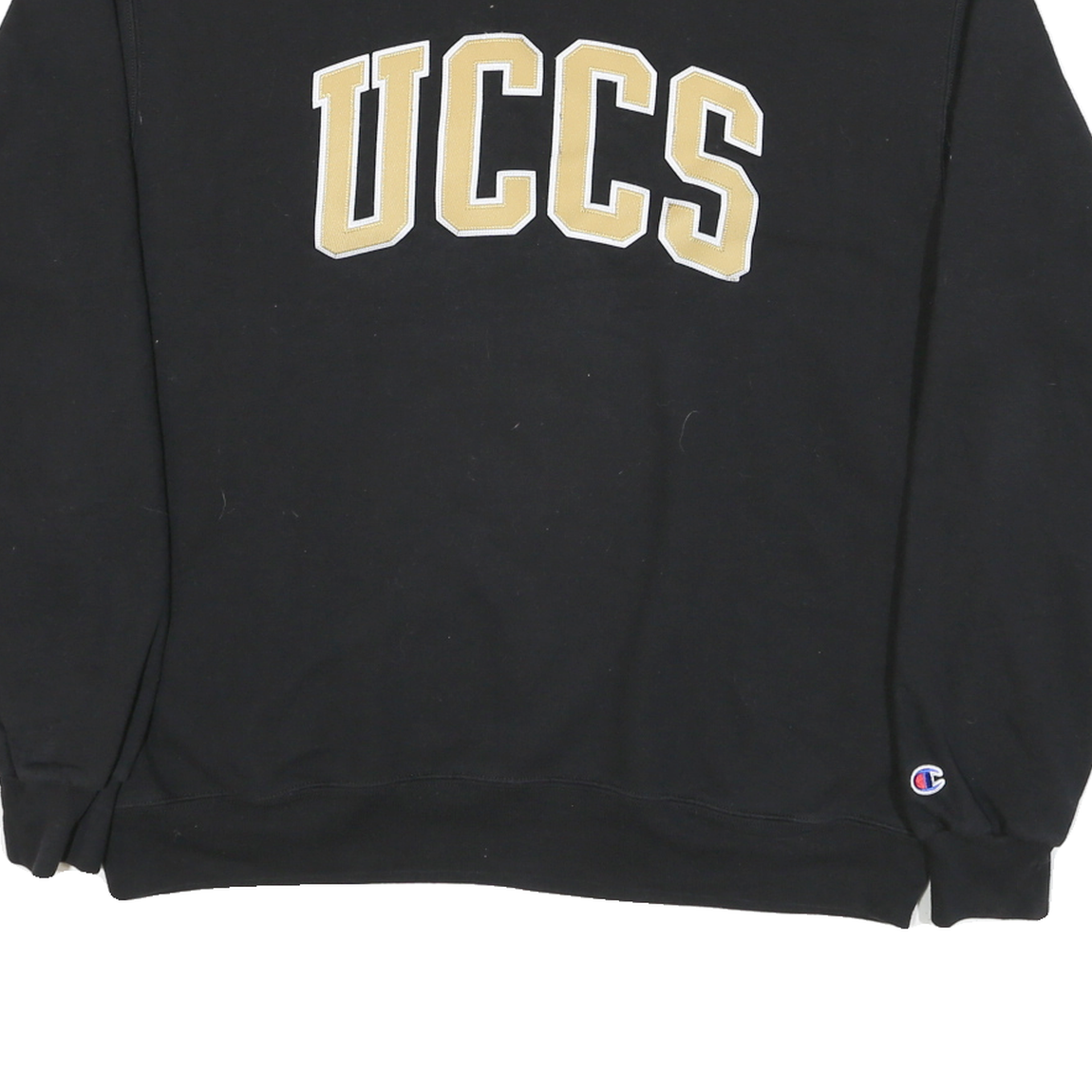 CHAMPION Mens Black UCCS Crew Neck L Cotton Blend Sweatshirt Pullover