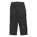 CARHARTT Mens Cotton Canvas Black Loose Fit Straight Workwear Trousers W32 L30