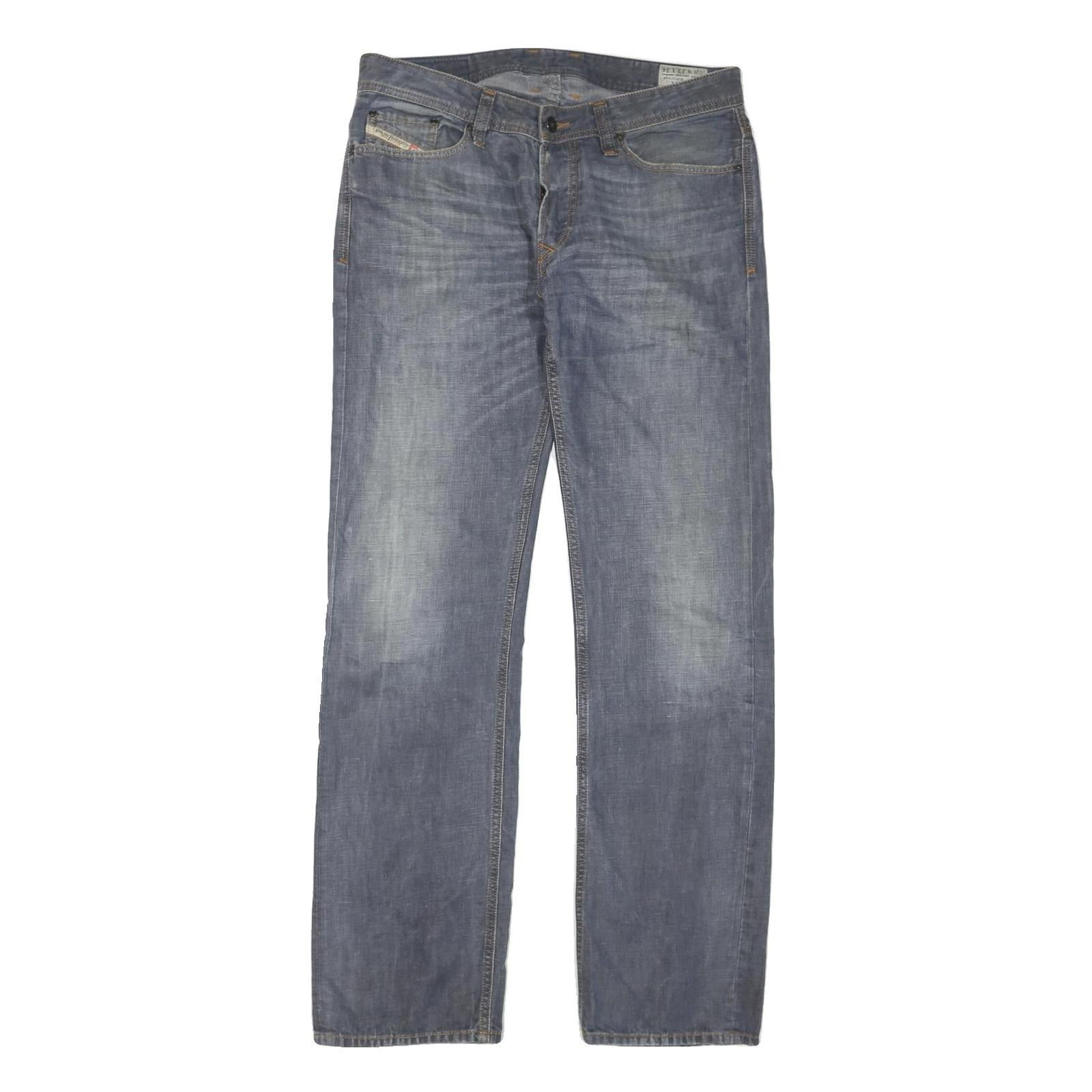 DICKIES Mens Regular Fit Denim Blue Jeans W36 L34 Button Closure Classic Style