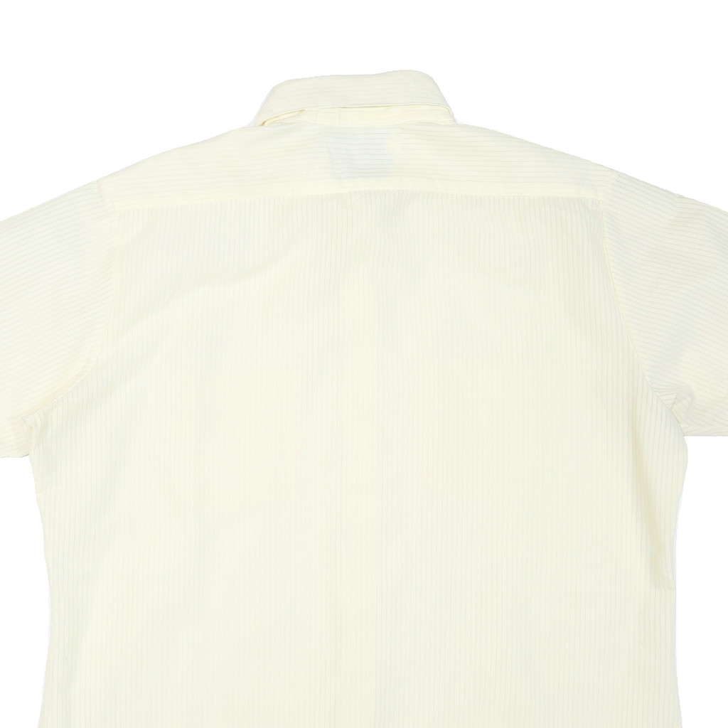 KOOL KNIT Mens Cream & Beige Shirt L Short Sleeve Button Front Casual