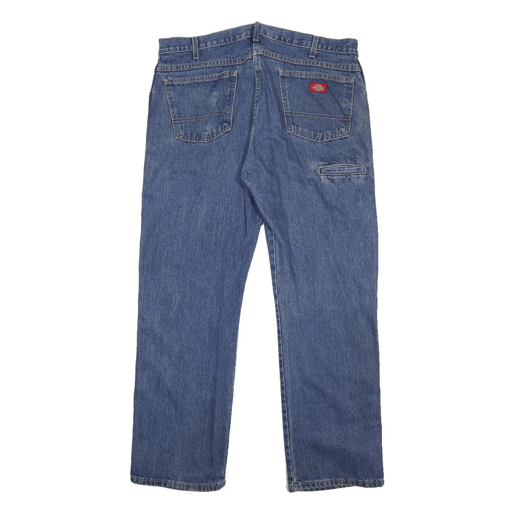 DICKIES Mens Jeans Blue Regular Straight Denim Medium W36 L30 Workwear
