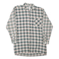 Mens Green Beige Cotton Blend Check Shirt M Long Sleeve Casual Button