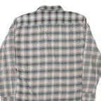 Mens Green Beige Cotton Blend Check Shirt M Long Sleeve Casual Button