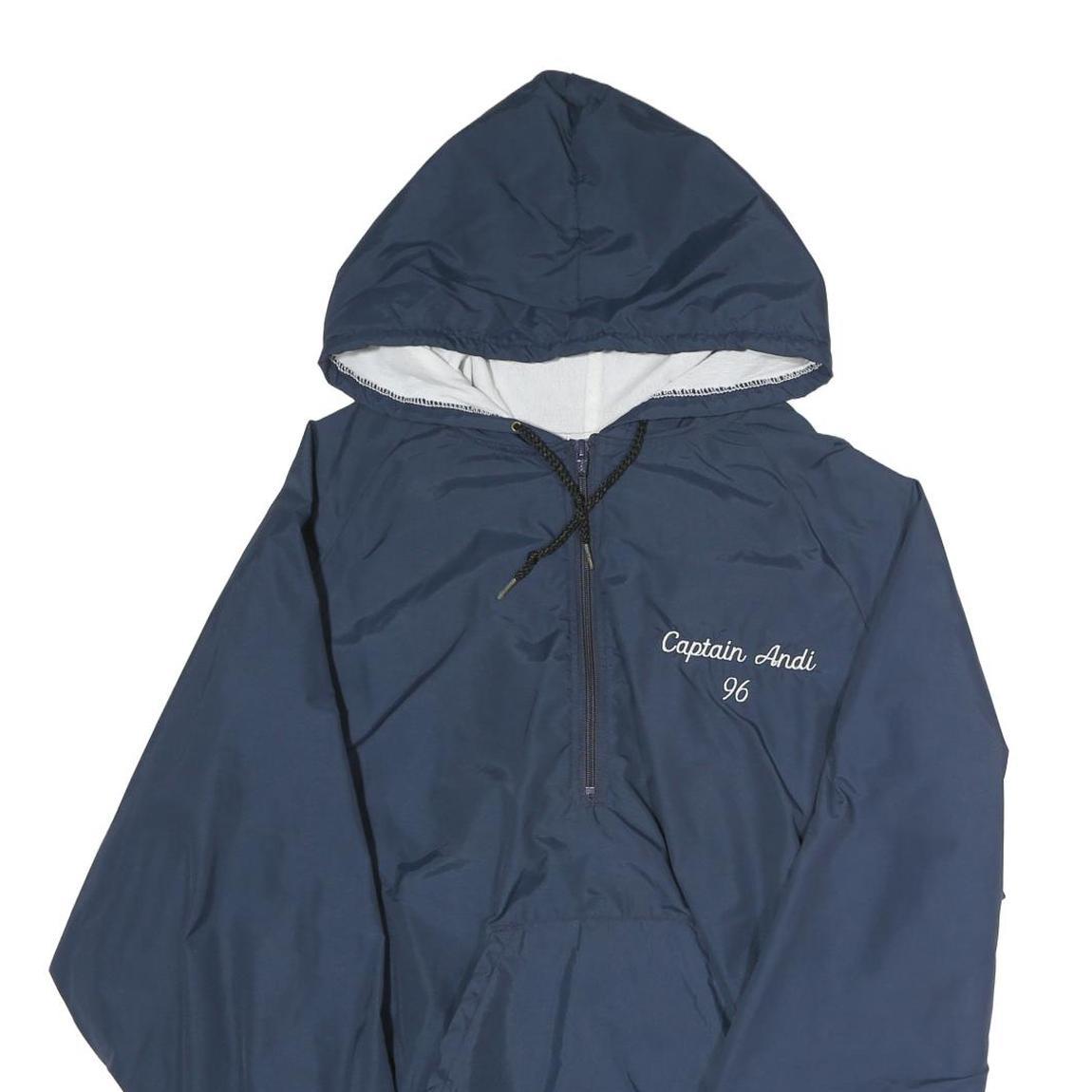 HARVARD CLOTHING Mens Navy Blue Captain Andi 96 Zip Hooded Polyester Jacket M