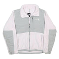 THE NORTH FACE Womens White & Grey Fleece Jacket M Polyester Zip Outdoor Casual