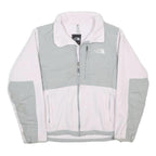 THE NORTH FACE Womens White & Grey Fleece Jacket M Polyester Zip Outdoor Casual