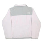 THE NORTH FACE Womens White & Grey Fleece Jacket M Polyester Zip Outdoor Casual