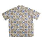 ST JOHNS BAY Mens Beige Green Blue Pattern Shirt XL Cotton Blend Casual Summer