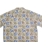 ST JOHNS BAY Mens Beige Green Blue Pattern Shirt XL Cotton Blend Casual Summer