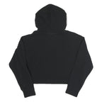PUMA Womens Black Cropped Hoodie M Cotton Blend Casual Sweatshirt