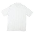 ONESIMUS Mens White Linen Shirt M Button Front Short Sleeve Casual Summer