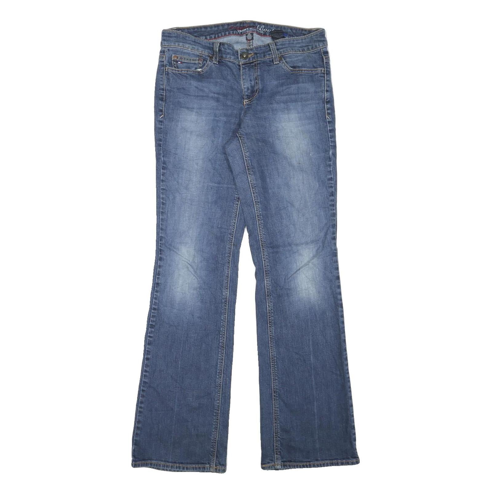 TOMMY HILFIGER Womens Regular Fit Flared Denim Jeans Blue W32 L32 Stylish