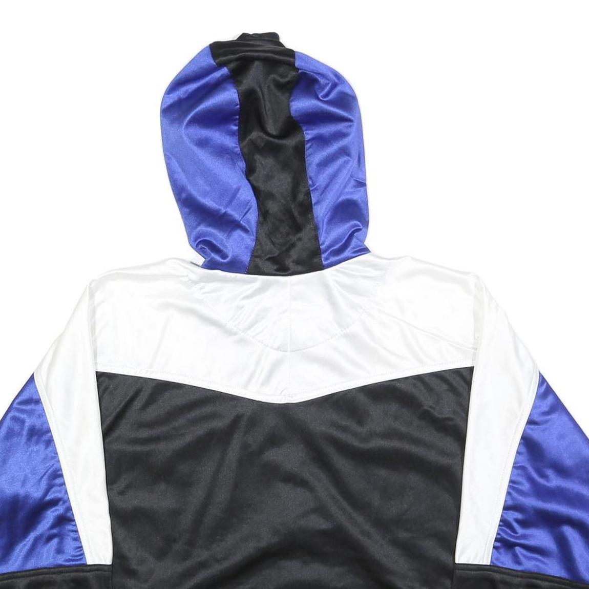 BAROUDEURS Womens Blue & Black White Hooded Zip Jacket L Polyester Sportswear