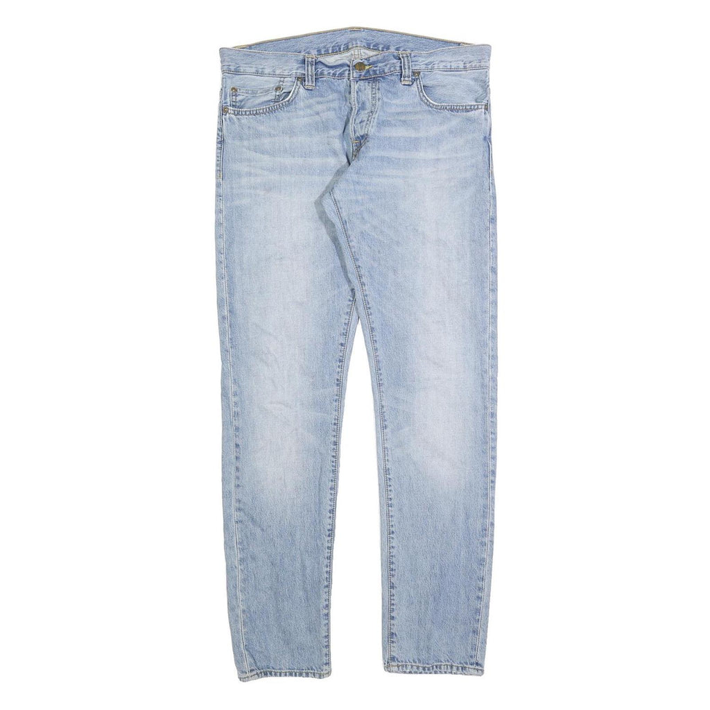 CARHARTT Mens Slim Light Blue Jeans Denim W31 L32 Button Closure Casual Wear