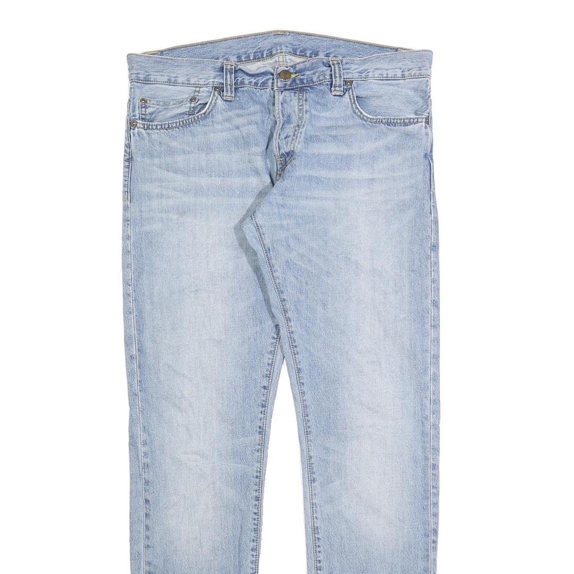 CARHARTT Mens Slim Light Blue Jeans Denim W31 L32 Button Closure Casual Wear