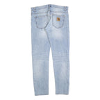 CARHARTT Mens Slim Light Blue Jeans Denim W31 L32 Button Closure Casual Wear