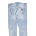 CARHARTT Mens Slim Light Blue Jeans Denim W31 L32 Button Closure Casual Wear
