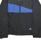 ADIDAS Mens Black & Blue Zip Track Jacket M Polyester Sport Casual