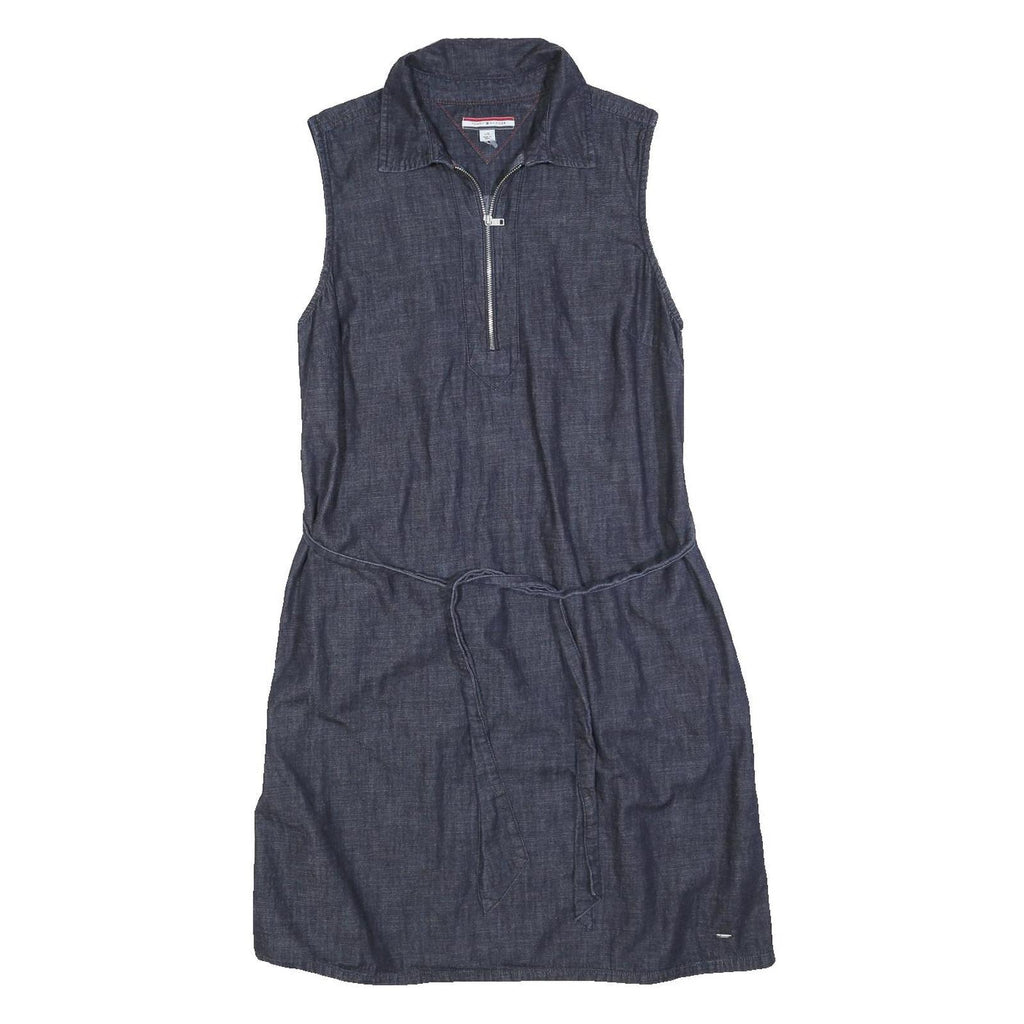 TOMMY HILFIGER Womens Blue Denim Sleeveless Day Dress Cotton Blend L Casual