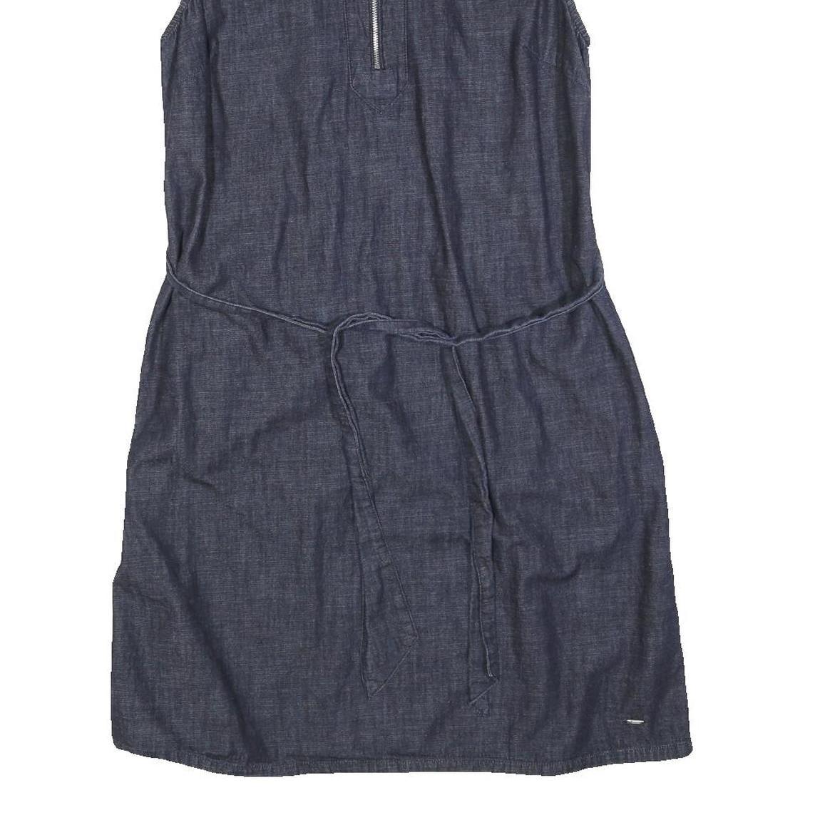 TOMMY HILFIGER Womens Blue Denim Sleeveless Day Dress Cotton Blend L Casual