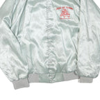 AUBURN Mens Pale Green Satin Button Jacket XL Polyester Blend Sporty Casual