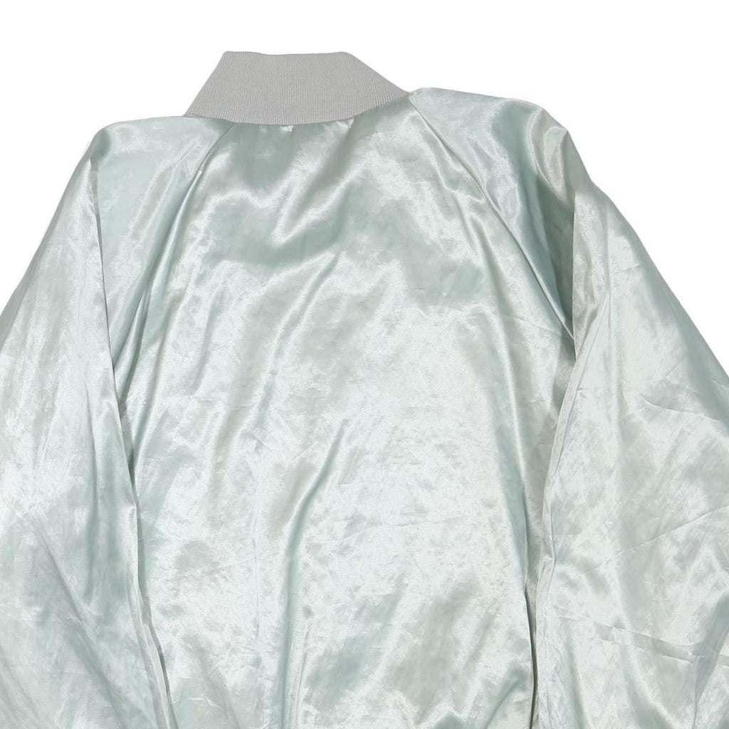 AUBURN Mens Pale Green Satin Button Jacket XL Polyester Blend Sporty Casual