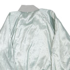 AUBURN Mens Pale Green Satin Button Jacket XL Polyester Blend Sporty Casual