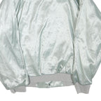 AUBURN Mens Pale Green Satin Button Jacket XL Polyester Blend Sporty Casual