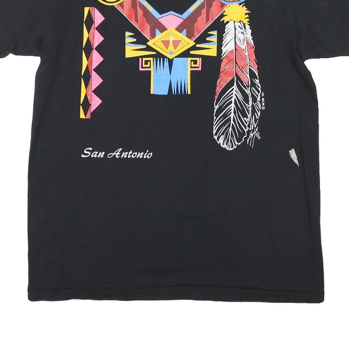 LEE Mens Black Graphic T-Shirt M Short Sleeve Crew Neck San Antonio